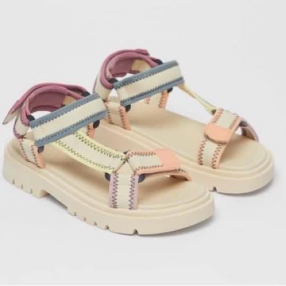 Zara Technical sandals pastel strappy adjustable girls